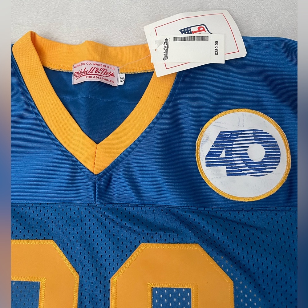 Blue and Yellow Rams Dickerson 1985 Throwback Football Jersey - Picture 2 of 4